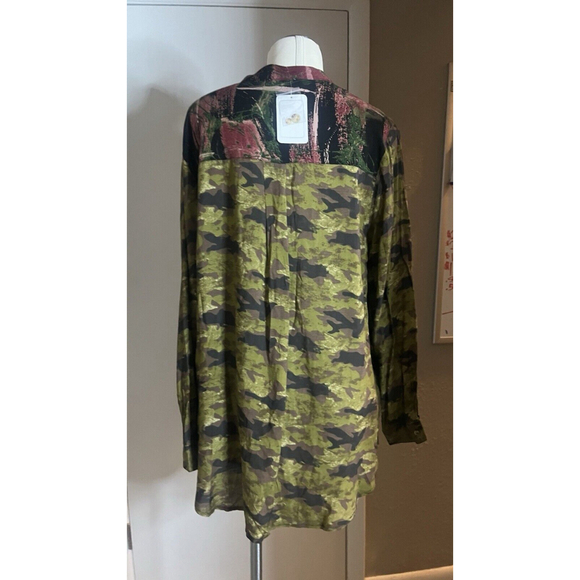 Women’s Dressy Camouflage Button Up Blouse By adore - Picture 11 of 16